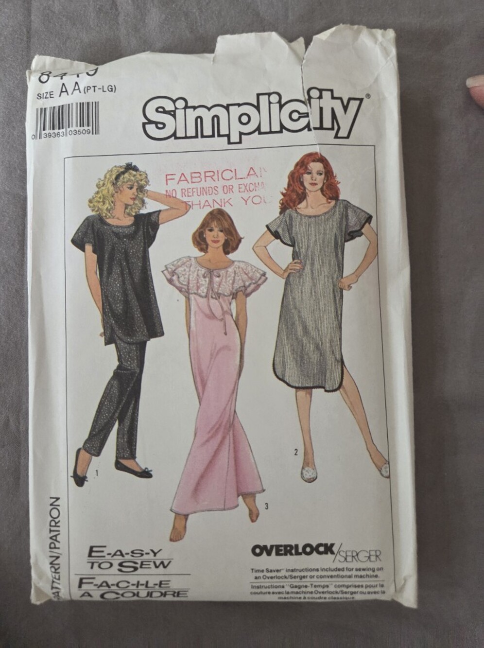 Simplicity 8449 Sewing Pattern